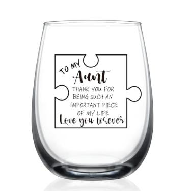 Imagem de Presentes de tia, ideias para presentes de tia, peça exclusiva de quebra-cabeça, taça de vinho para presentes de aniversário, Natal, dia das mães, presente sincero para tia