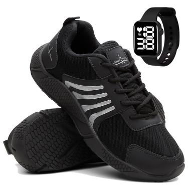 Imagem de Kit Tênis Esportivo Masculino Para Corrida e Caminhada Treino Super Leve e Macio com Relógio-Masculino