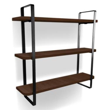 Imagem de Prateleira Tripla Nicho Hone Modelo Industrial Decoração Casa 60x15 Pr