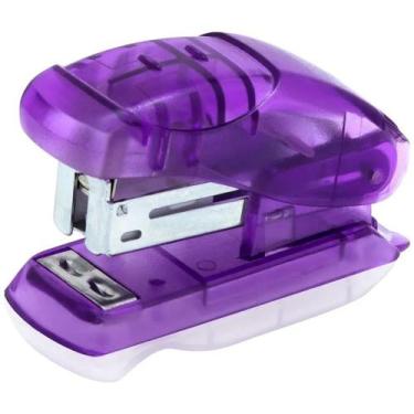 Imagem de Grampeador Mini Zoom Transparente até 12 Folhas c/ Extrator - BRW, ROX