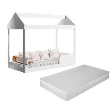 Imagem de Cama Infantil Montessoriana Crystal Com Colchão Menino Menina Casinha 