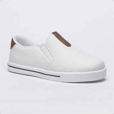 Imagem de Tênis Slip on Infantil Menino Pequito Iate Classic, 33, Branco