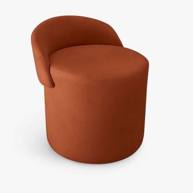 Imagem de Puff Encosto Confortável Sala Estilo Moderno Redondo Suede