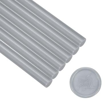 Imagem de PATIKIL 6 peças de bastões de cera de vedação, bastões de vedação de cera de pistola de cola para selos de carimbo, carta de envelope, convites de casamento, artesanato, embrulho, prata