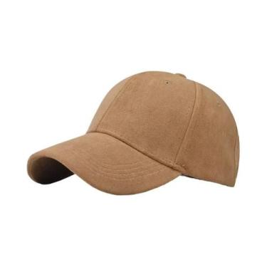 Imagem de Boné Snapback Unissex de Camurça - Chapéu Hip Hop para Outono, Caqui