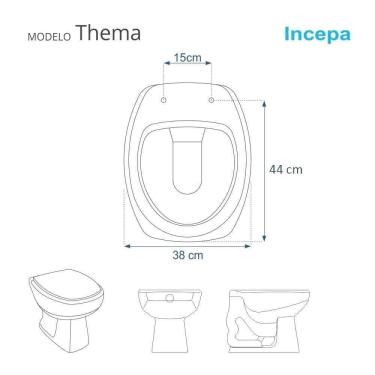 Imagem de Assento Sanitário Almofadado Astra Thema Biscuit Bege Claro para vaso Incepa