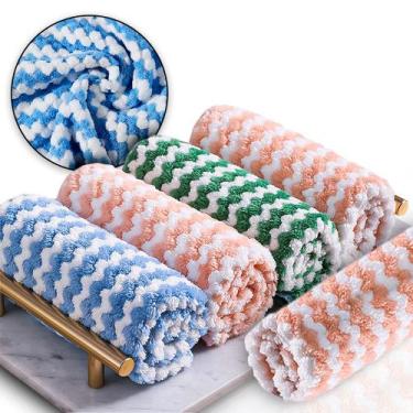 Imagem de Kit 5 Panos Microfibra 25x25 Limpa Vidro Mágico Reutilizável - TEX WEB