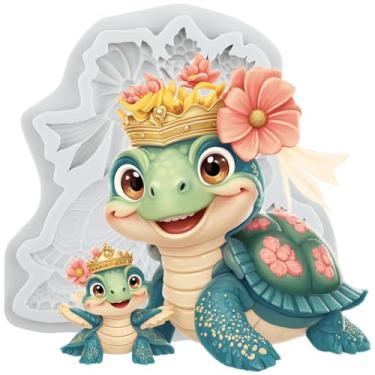 Imagem de MYPRACS Molde de silicone para fondant de tartaruga marinha para decoração de bolo de açúcar, topo de cupcake, pasta de goma de chocolate, argila de polímero