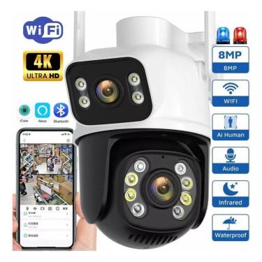 Imagem de Câmera Wi-Fi Ptz Lente E Tela Dupla 360 5G Prova D` Agua 6Mp