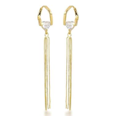 Imagem de Brinco Argola Com Franja Prata