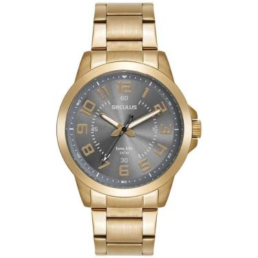 Imagem de Relógio Seculus Masculino Ref: 44296gpsvda3 Casual Dourado