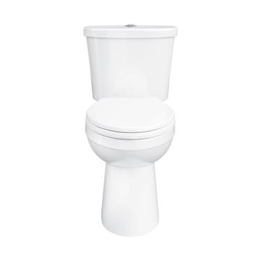 Imagem de Gerber Maxwell Select – Vaso sanitário de duas peças com descarga dupla alongada 1,0/1,28 GPF, altura da cadeira ADA, 30,5 cm áspera, alta eficiência, assento de fechamento suave e kit de instalação