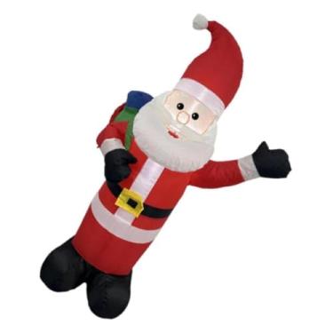 Imagem de oshhni Enfeite inflável de Natal do Papai Noel, decoração externa iluminada, enfeite divertido para jardim, decoração de inverno.