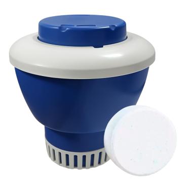 Imagem de Clorador Flutuante Para Limpeza E Tratamento De Piscina + 1 Pastilha De Cloro 200g