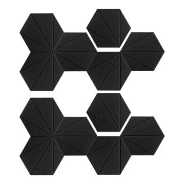 Imagem de jojnsha - Pacote com 12 painéis de espuma à prova de som, painéis de parede à prova de som, azulejos acústicos, textura de poliéster para parede de estúdio doméstico