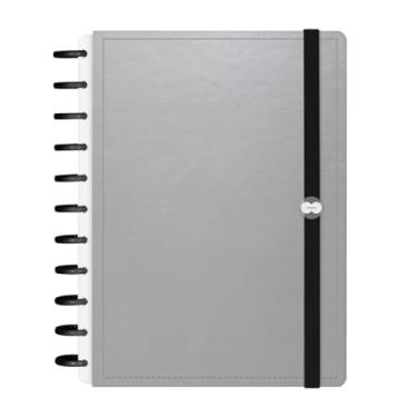 Imagem de Caderno Iscool Disc Inteligente 140 Folhas Solid Metallic Prata G+