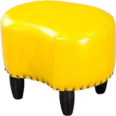 Imagem de Espreguiçadeira pequena para casa moderna, apoio para os pés para sala de estar com esponja de alta resiliência, macio e confortável, moldura de madeira maciça, suporte de carga forte