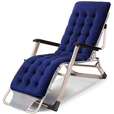 Imagem de Espreguiçadeira de jardim, espreguiçadeira dobrável, cadeira reclinável acolchoada para gramado, espreguiçadeira com encosto de cabeça ajustável, cadeira dobrável de tamanho grande com gravidade zero