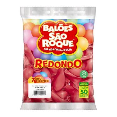 Imagem de Balão Bexiga São Roque Liso Nº 7 Redonda C/50 Rosa Shock - Sao Roque