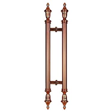 Imagem de Puxador de porta para uso interno e externo, puxador de porta de celeiro redondo resistente para porta de metal de vidro de madeira, chuveiro, cozinha, hotel, porta da frente, maçaneta deslizante