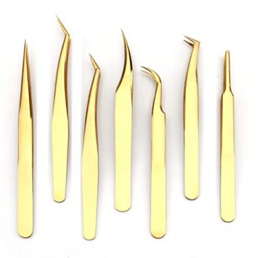 Imagem de Cílios postiços pinças especiais beleza cílios ferramentas de beleza conjunto de pinças combinação de cílios (D 7 peças)