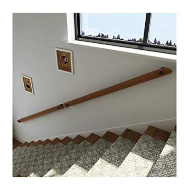 Imagem de Corrimão de escada de madeira antiderrapante para casa contra a parede corrimão para idosos corrimãos de corredor (1 pés-6 m) (tamanho: 5,5 m)
