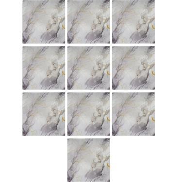 Imagem de Placa Adesiva Autocolante Marmore Falso Kit 10 Uni Papel de Parede Decoraçao Casa Banheiro Cozinha Reforma Construçao