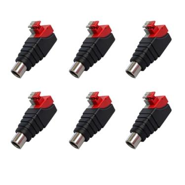 Imagem de Ulightfire Conector RCA Fale adaptador de áudio e vídeo tipo botão conector macho acoplador adaptador de plugue para extensão de cabo RCA pacote com 6