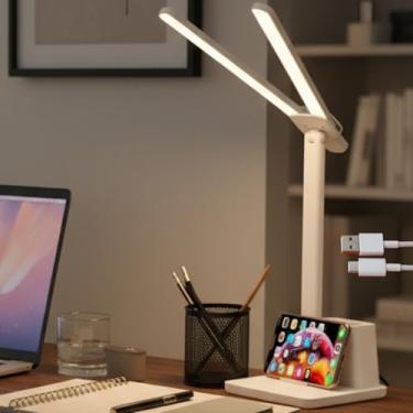 Imagem de Luminaria de Mesa Abajur Porta Caneta Led Touch 3 Cores de Iluminação Leitura Estudo Quarto Sala