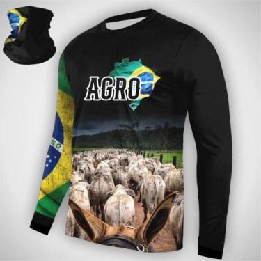 Imagem de Camisa Manga Longa Agro Proteção UV 50 Dry Fit Trabalho Campo Pesca Se