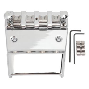 Imagem de Alomejor Ponte de Baixo Elétrico Substituição 4 Cordas Altura Ajustável Liga Zinco Rolo Corda Sela Baixo Guitarra Ponte