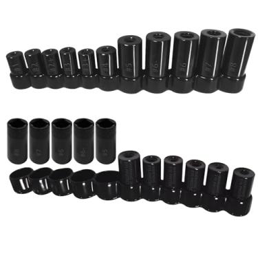 Imagem de Conjunto de soquete de torneira 70700, adaptador de soquete magnético de 11 peças para uso em torneira e matriz, serve para torneiras métricas e padrão, compatível com torneiras NPT de 1/5.1 cm e 1