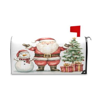 Imagem de SEHANY Capas de caixa de correio de Natal Papai Noel tamanho padrão magnético 20,8 x 25,4 polegadas caixa de correio decorativa de Natal envoltório caixa postal capa para jardim ao ar livre quintal