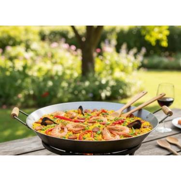 Imagem de Paella Frigideira Tacho Disco De Arado Aço Carbono 40cm - Grupo Wal