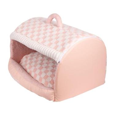 Imagem de Bothyi Cama em forma de caverna para gatos, casinha fofa para gatos, tenda para cães pequenos, esconderijo macio, almofada removível e lavável, cama, Pink M