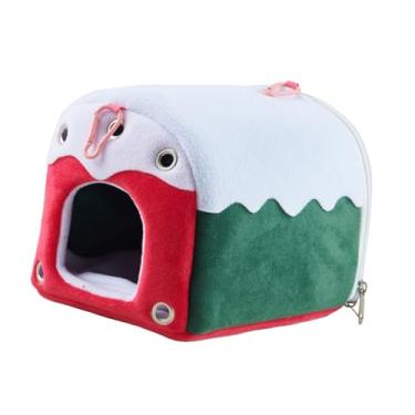 Imagem de Whtkoph Cama autoaquecida para papagaios, casinha quente para pássaros pequenos, abrigo aconchegante para papagaios, periquitos e agapornis, Verde