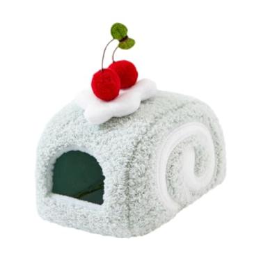 Imagem de Gralara Cama para hamster, casinha fofa e macia à prova de vento para pequenos animais, ideal para chinchila, rato, ouriço anão e furão, Azul