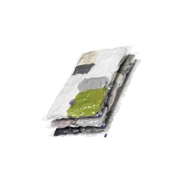 Imagem de Saco Organizador a Vácuo, 50x70cm, PVC Transparente, Redução de Volume 80%, com Zíper Hermético, 1 Unidade