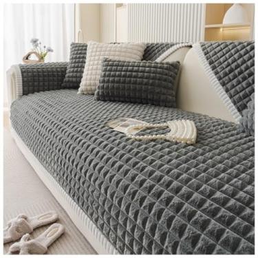 Imagem de SPXMQSS Capas de sofá para sofá, capas de sofá espessas de 1/2/3/4 lugares, capa de sofá universal de flanela super macia antiderrapante para sofá em forma de L protetor de móveis B 70 x 150 cm