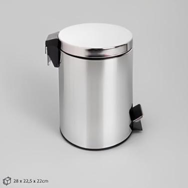 Imagem de Lixeira Redonda de Chão em Inox 5 Litros com Pedal