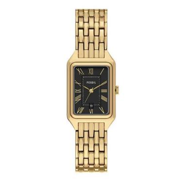 Imagem de Relógio Fossil Feminino Ref: Es5434/1pn Clássico Retangular Dourado