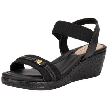 Imagem de Sandália feminina anabela modare 7216103, Preto, 35