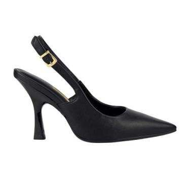 Imagem de Sapato Scarpin Vizzano Slingback Salto Alto Fino, Preto, 35
