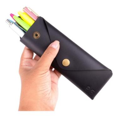 Imagem de Estojo Escolar Executivo Porta Caneta Lápis Couro Legítimo - learsi, P