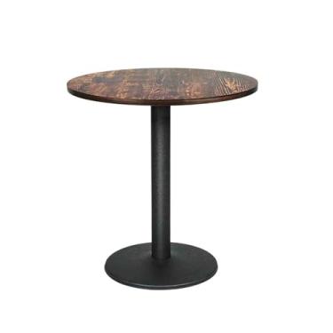 Imagem de Yadlan Mesa de centro de madeira e metal, mesa de centro de meados do século com tampo de madeira MDF e moldura de metal, mesa lateral de sofá pequena para sala de estar, mesa de canto 2