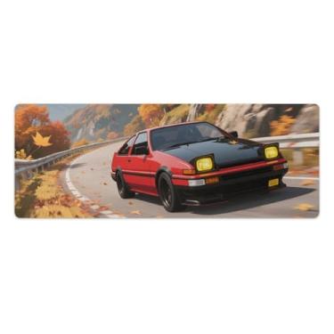 Imagem de HouLaiZhe JDM Tapetes de mesa para carro esportivo Drift Ae86 folhas caindo Speed Gaming Mouse pads de mesa grandes para teclado de mesa tapete de computador 30 x 80 cm