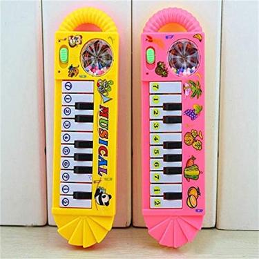 Imagem de Naroote Crianças Piano Musical Brinquedo Educativo Flocos de Neve Virar Grande Presente para Crianças do bebê, Mini Piano de Plástico para 0-7 Anos de Idade (Colorido)