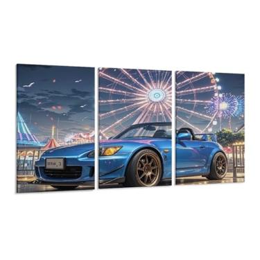 Imagem de HouLaiZhe Pôster de roda gigante japonês JDM Car S2000 arte de parede em tela para sala de estar quarto decoração de casa escritório pintura pôsteres (30 x 60 cm) × 3