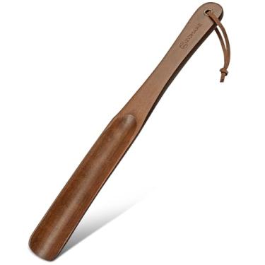Imagem de ZOMAKE Chifre de sapato de madeira, alça longa de sapateira de madeira, colher de sapato longa para botas de 35 cm para idosos, homens e mulheres, 1 peça