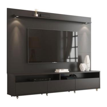 Imagem de Rack com Painel Aspen 2.2 Preto - MoveisAqui